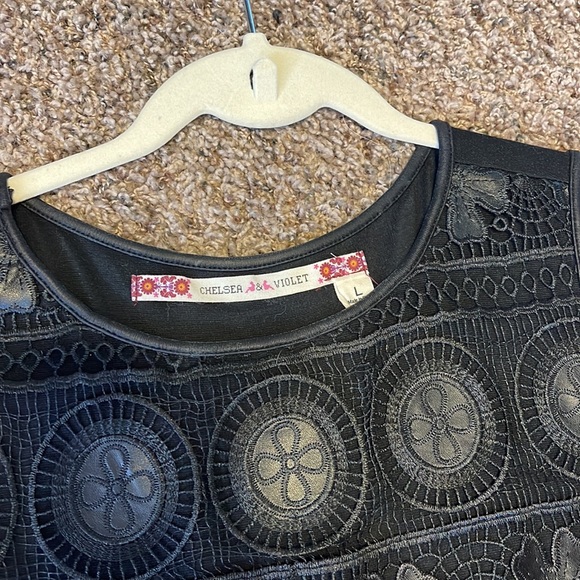 Black fringe dress, Chelsea and violet size large - Picture 4 of 4